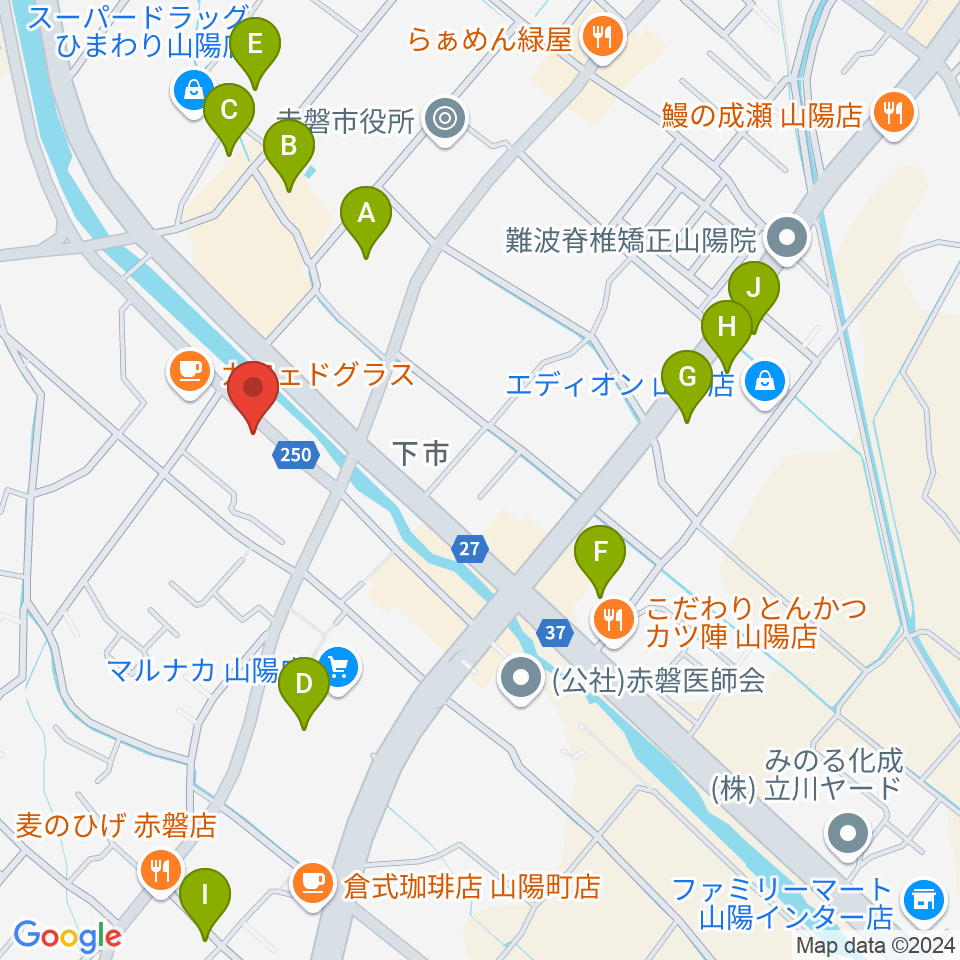 山陽こだま楽器 赤磐本店周辺の駐車場・コインパーキング一覧地図