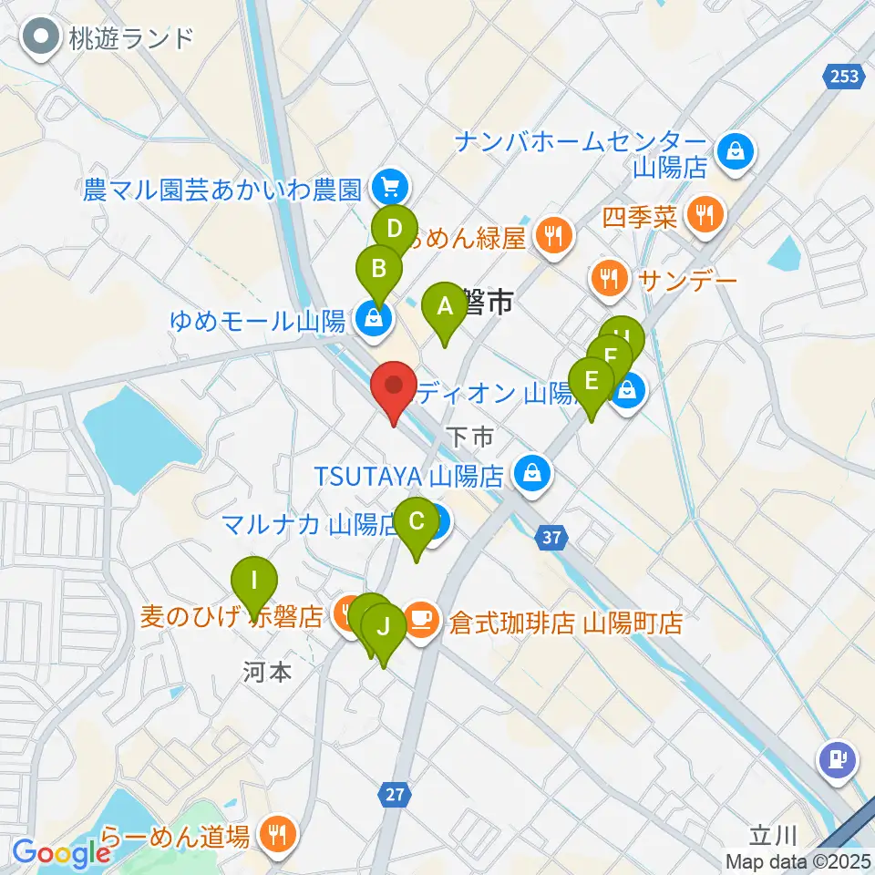 山陽こだま楽器 赤磐本店周辺の駐車場・コインパーキング一覧地図