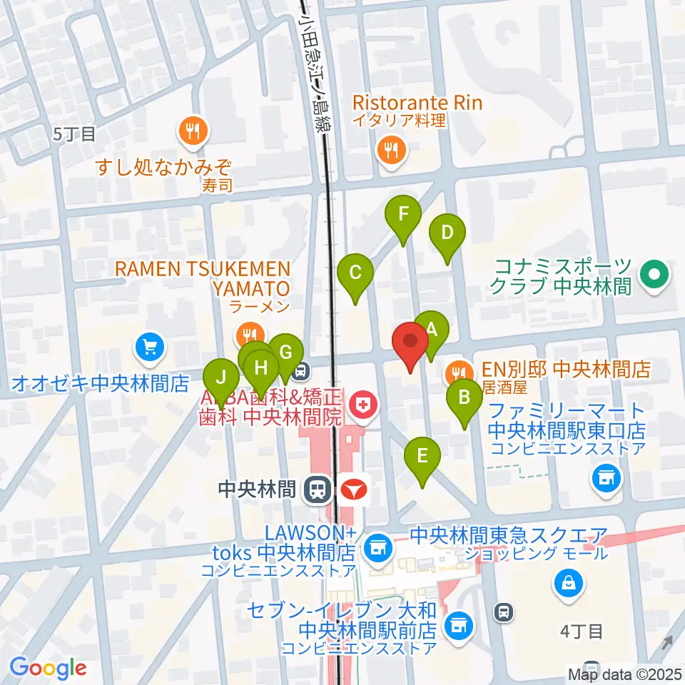 相模楽器 中央林間センター周辺の駐車場・コインパーキング一覧地図