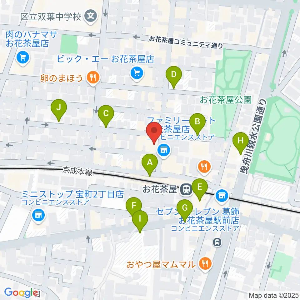 エークラスミュージック お花茶屋センター周辺の駐車場・コインパーキング一覧地図
