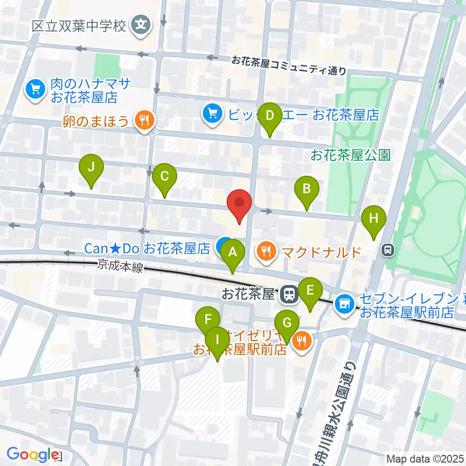 エークラスミュージック お花茶屋センター周辺の駐車場・コインパーキング一覧地図