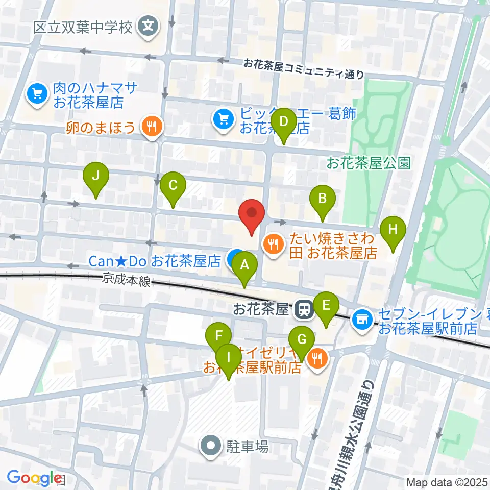 エークラスミュージック お花茶屋センター周辺の駐車場・コインパーキング一覧地図