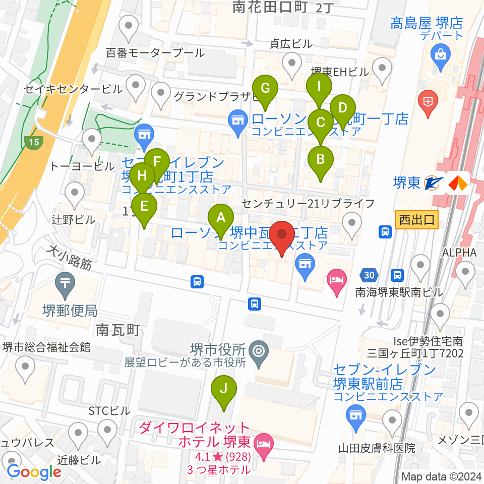 堺東Goith周辺の駐車場・コインパーキング一覧地図
