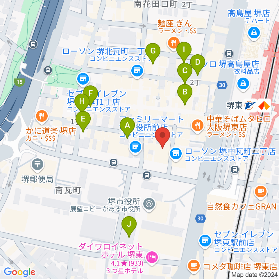 堺東Goith周辺の駐車場・コインパーキング一覧地図