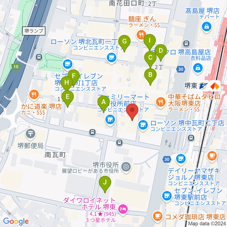 堺東Goith周辺の駐車場・コインパーキング一覧地図