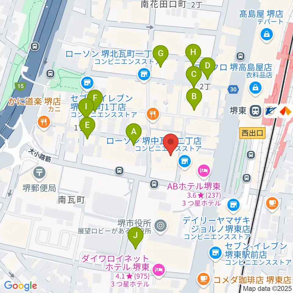 堺東Goith周辺の駐車場・コインパーキング一覧地図