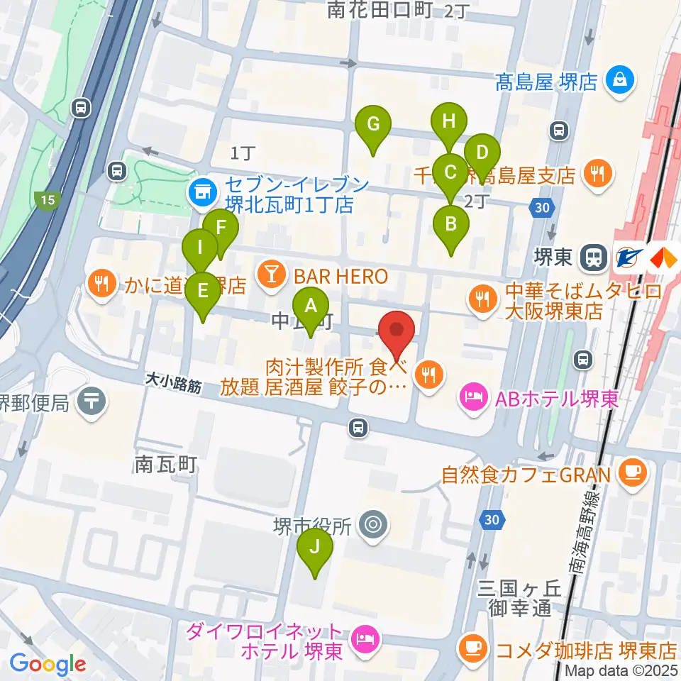 堺東Goith周辺の駐車場・コインパーキング一覧地図