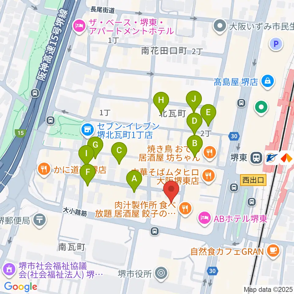 堺東Goith周辺の駐車場・コインパーキング一覧地図