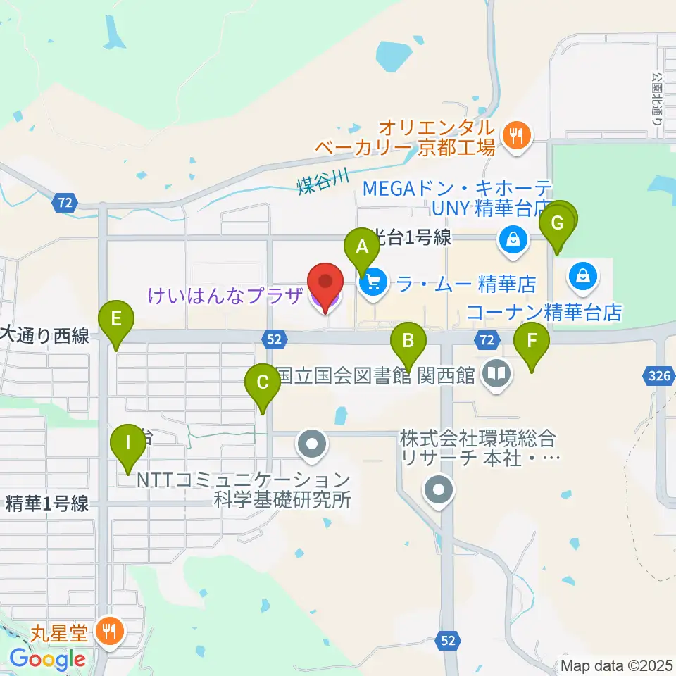 けいはんなプラザ周辺の駐車場・コインパーキング一覧地図
