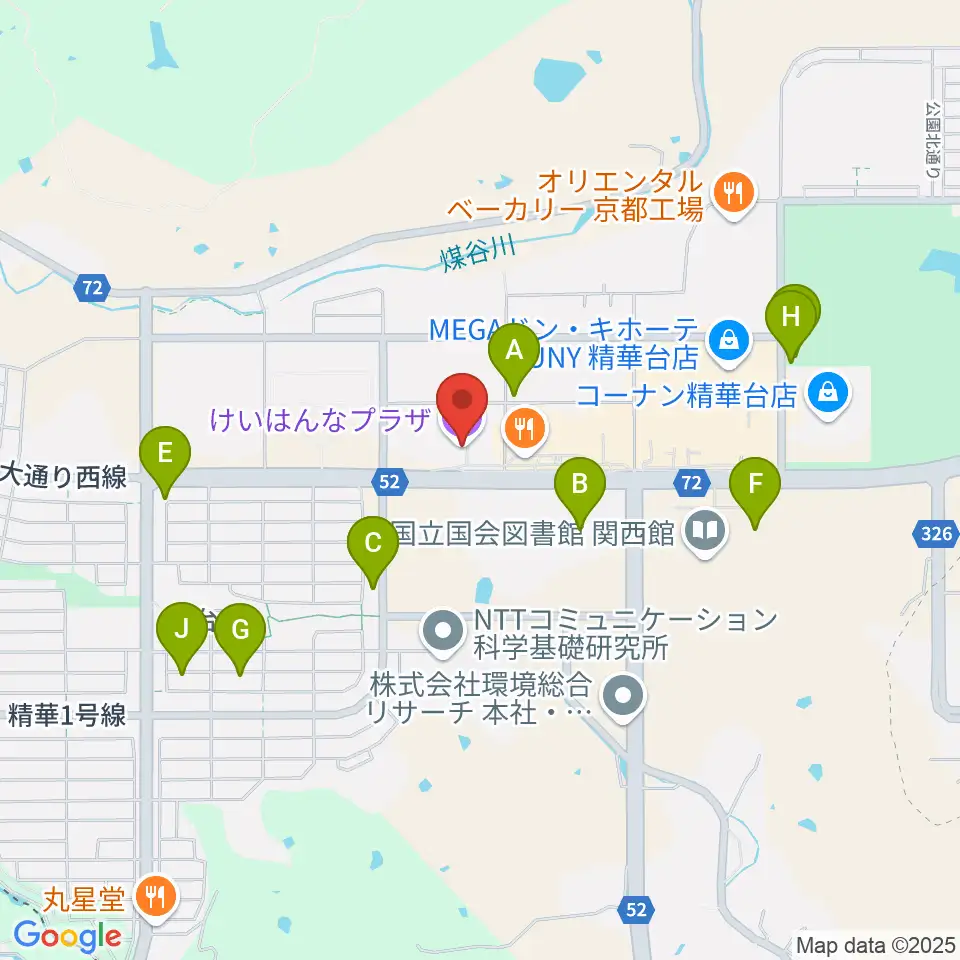 けいはんなプラザ周辺の駐車場・コインパーキング一覧地図