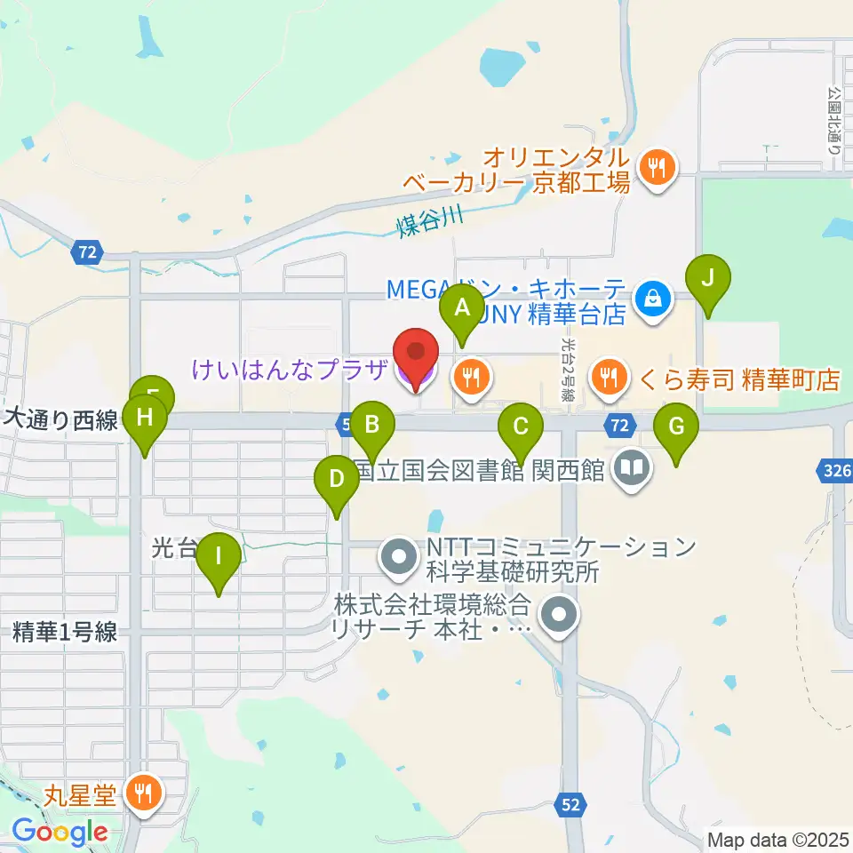 けいはんなプラザ周辺の駐車場・コインパーキング一覧地図