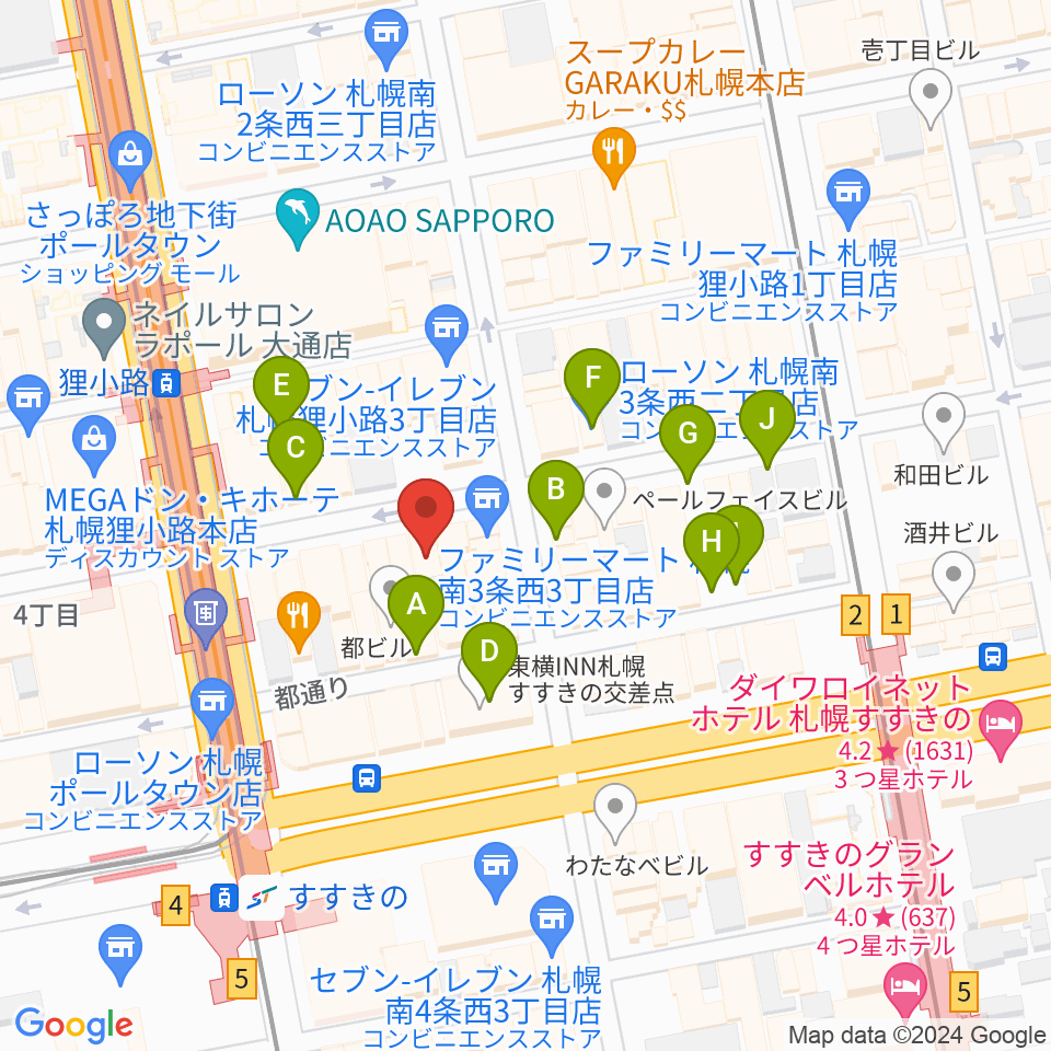 スタジオシーラカンス周辺の駐車場・コインパーキング一覧地図