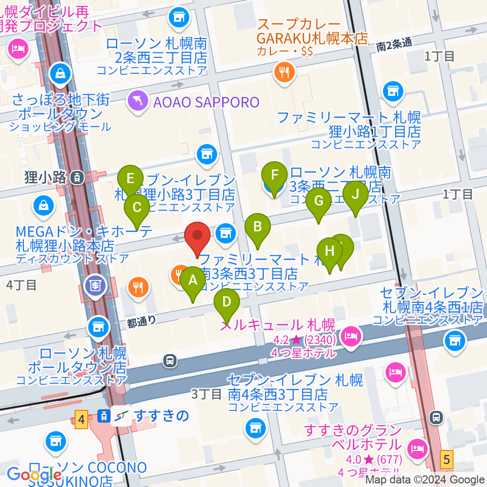 スタジオシーラカンス周辺の駐車場・コインパーキング一覧地図