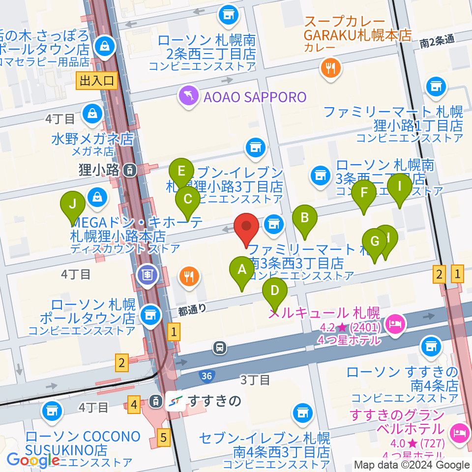 スタジオシーラカンス周辺の駐車場・コインパーキング一覧地図