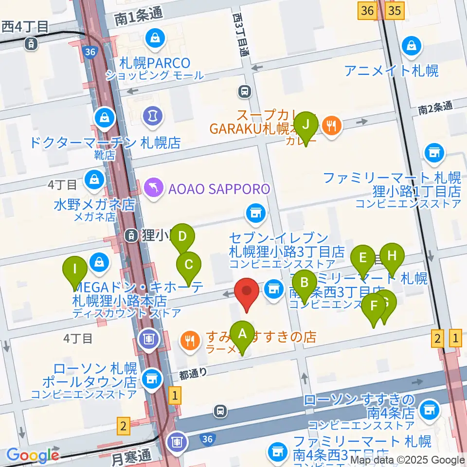 スタジオシーラカンス周辺の駐車場・コインパーキング一覧地図