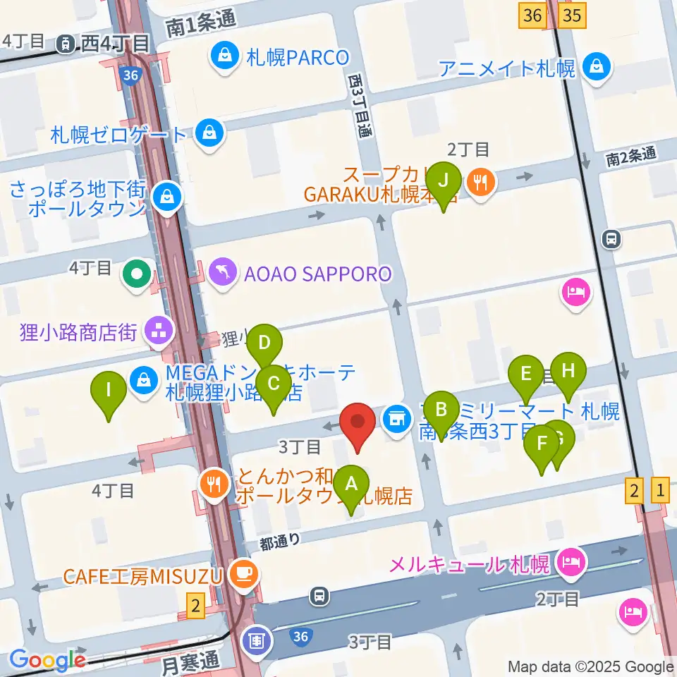 スタジオシーラカンス周辺の駐車場・コインパーキング一覧地図