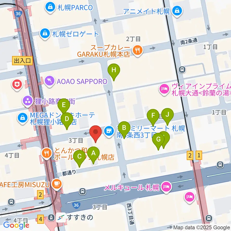 スタジオシーラカンス周辺の駐車場・コインパーキング一覧地図