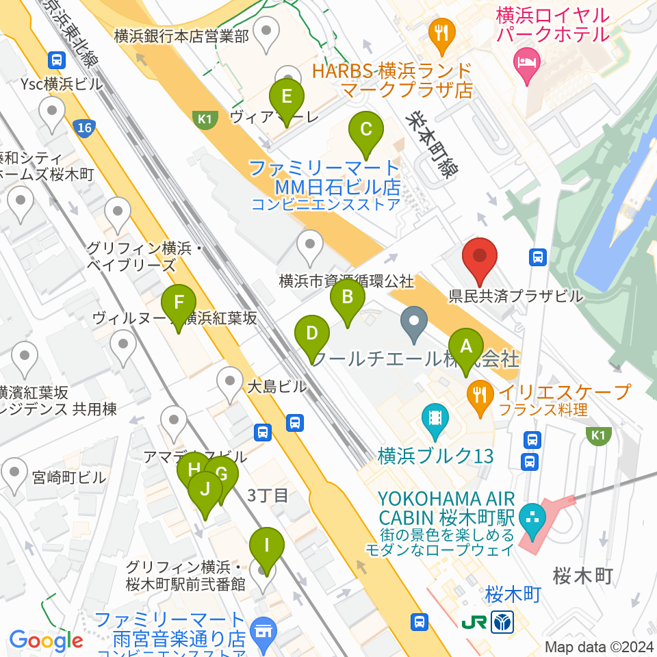 県民共済みらいホール周辺の駐車場・コインパーキング一覧地図