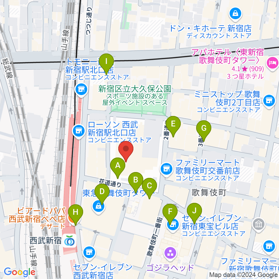 新宿ハイジアV-1周辺の駐車場・コインパーキング一覧地図