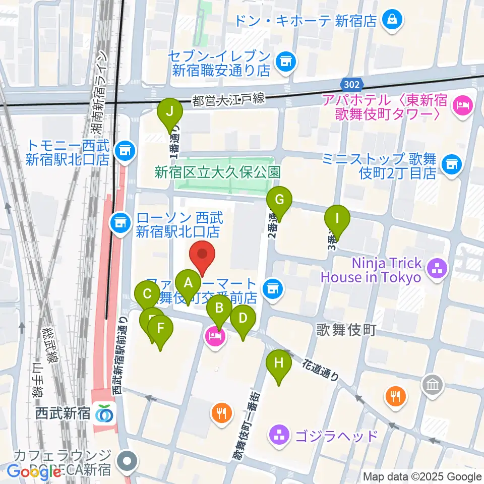 新宿ハイジアV-1周辺の駐車場・コインパーキング一覧地図