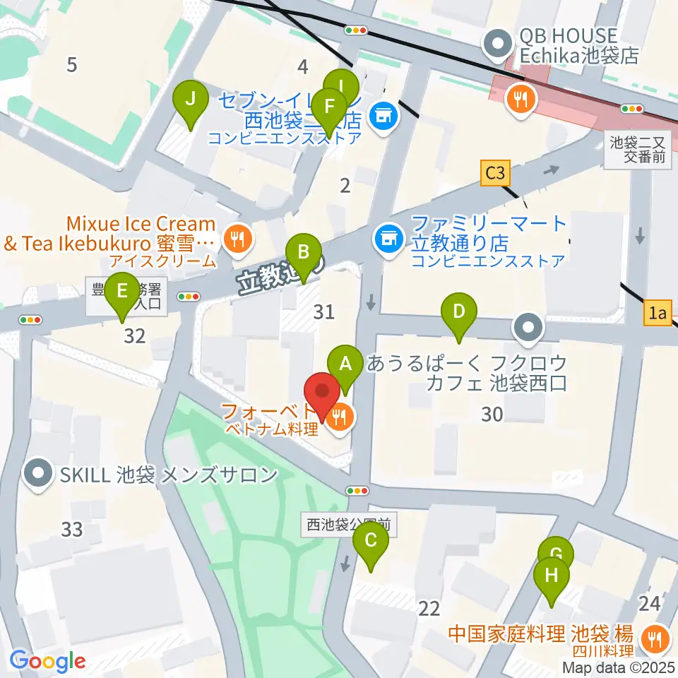 池袋西口GEKIBA周辺の駐車場・コインパーキング一覧地図