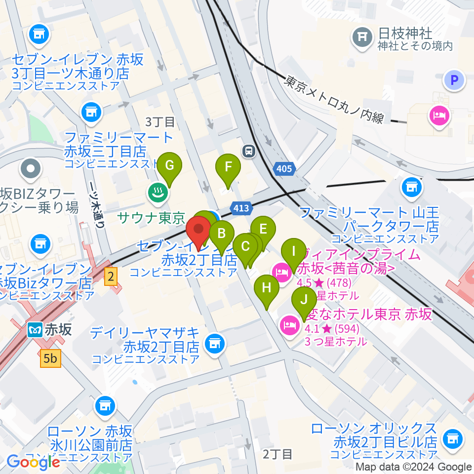 アプロ赤坂周辺の駐車場・コインパーキング一覧地図