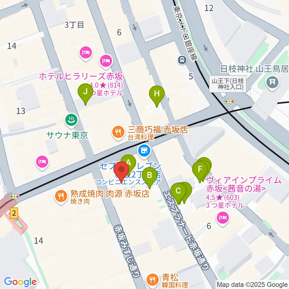 アプロ赤坂周辺の駐車場・コインパーキング一覧地図