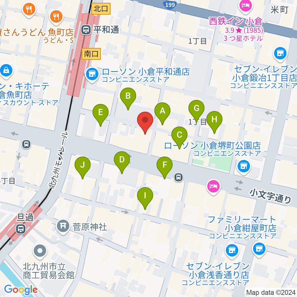 小倉カサブランカ周辺の駐車場・コインパーキング一覧地図