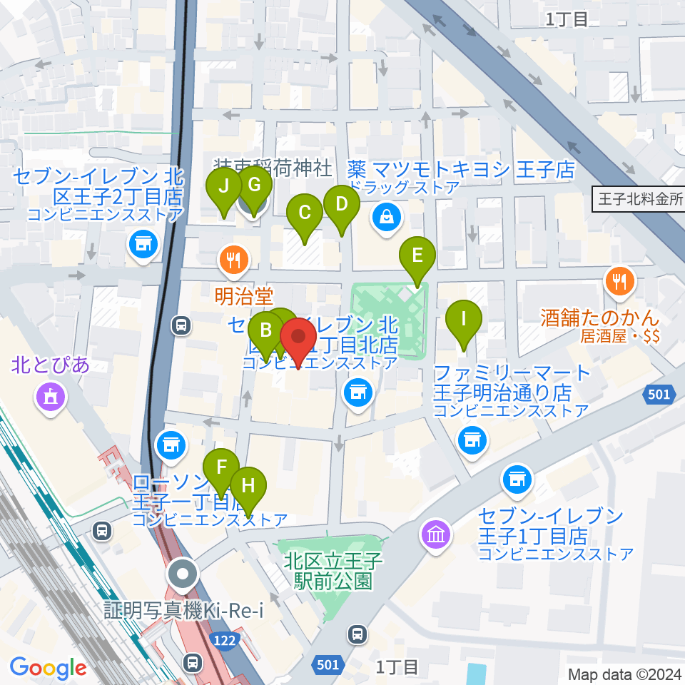 王子ベースメントモンスター周辺の駐車場・コインパーキング一覧地図