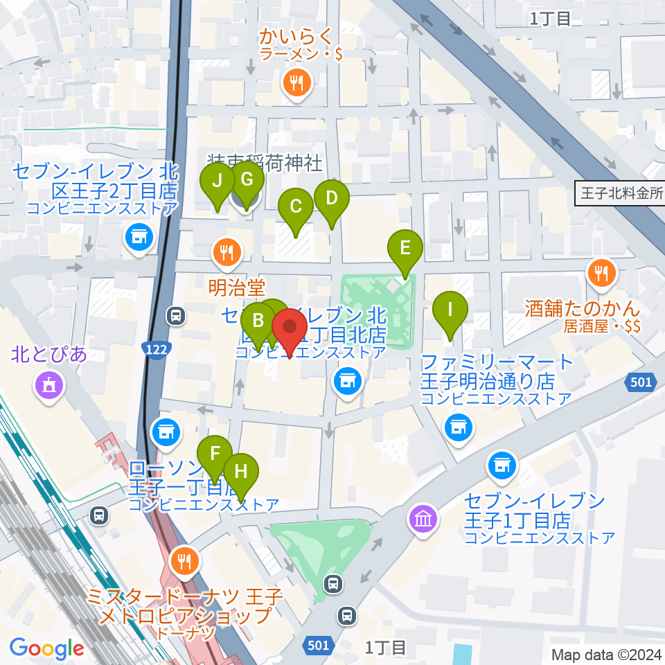 王子ベースメントモンスター周辺の駐車場・コインパーキング一覧地図