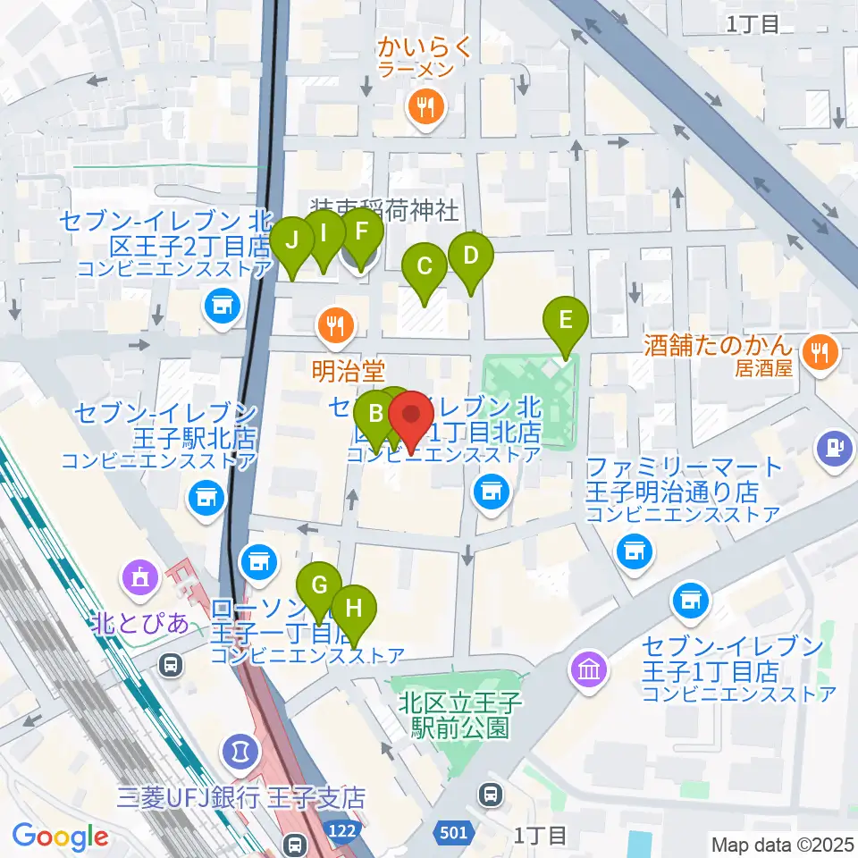 王子ベースメントモンスター周辺の駐車場・コインパーキング一覧地図