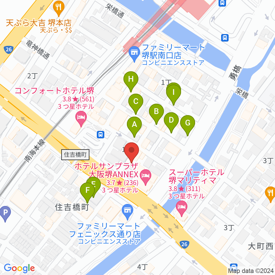 堺チクタク・スタジオNoi周辺の駐車場・コインパーキング一覧地図