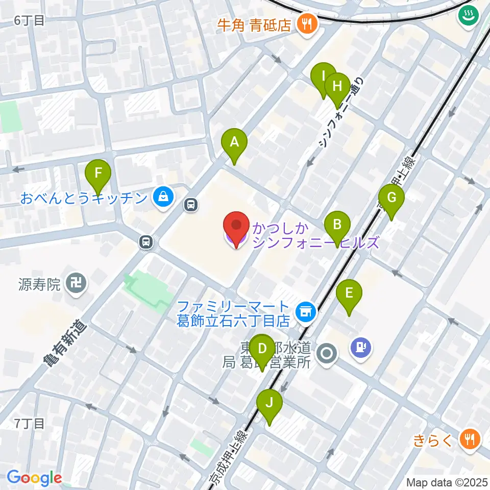 かつしかシンフォニーヒルズ周辺の駐車場・コインパーキング一覧地図