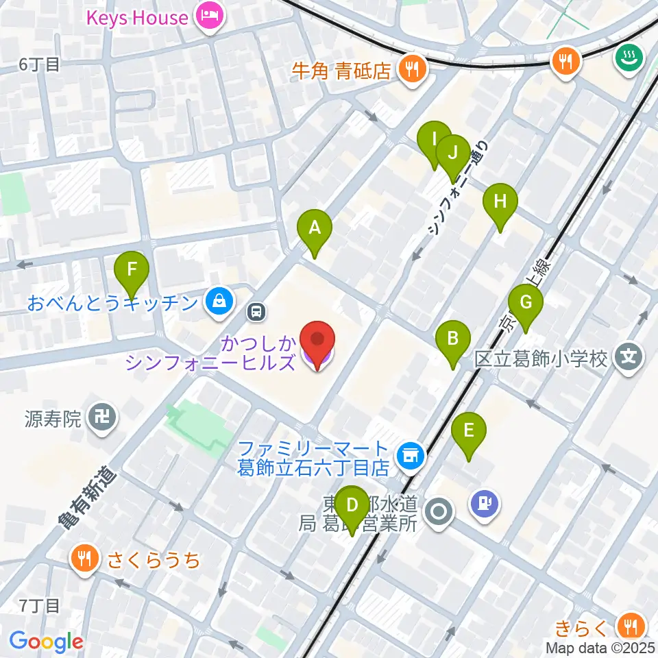 かつしかシンフォニーヒルズ周辺の駐車場・コインパーキング一覧地図