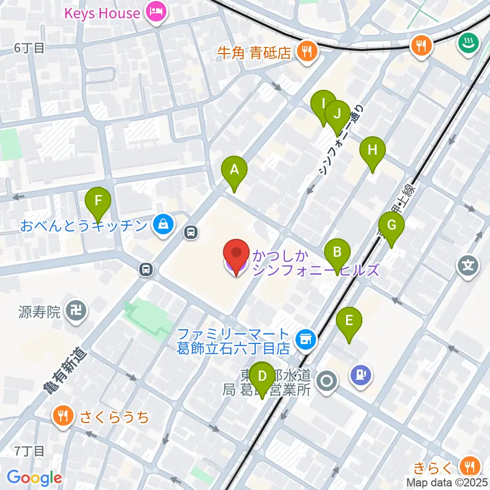 かつしかシンフォニーヒルズ周辺の駐車場・コインパーキング一覧地図