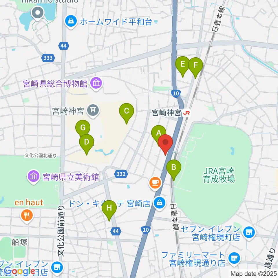 ユーイング スタジオ周辺の駐車場・コインパーキング一覧地図
