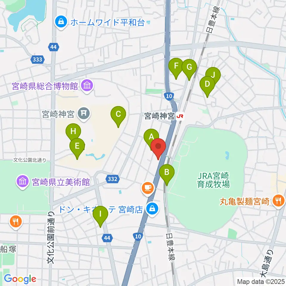 ユーイング スタジオ周辺の駐車場・コインパーキング一覧地図