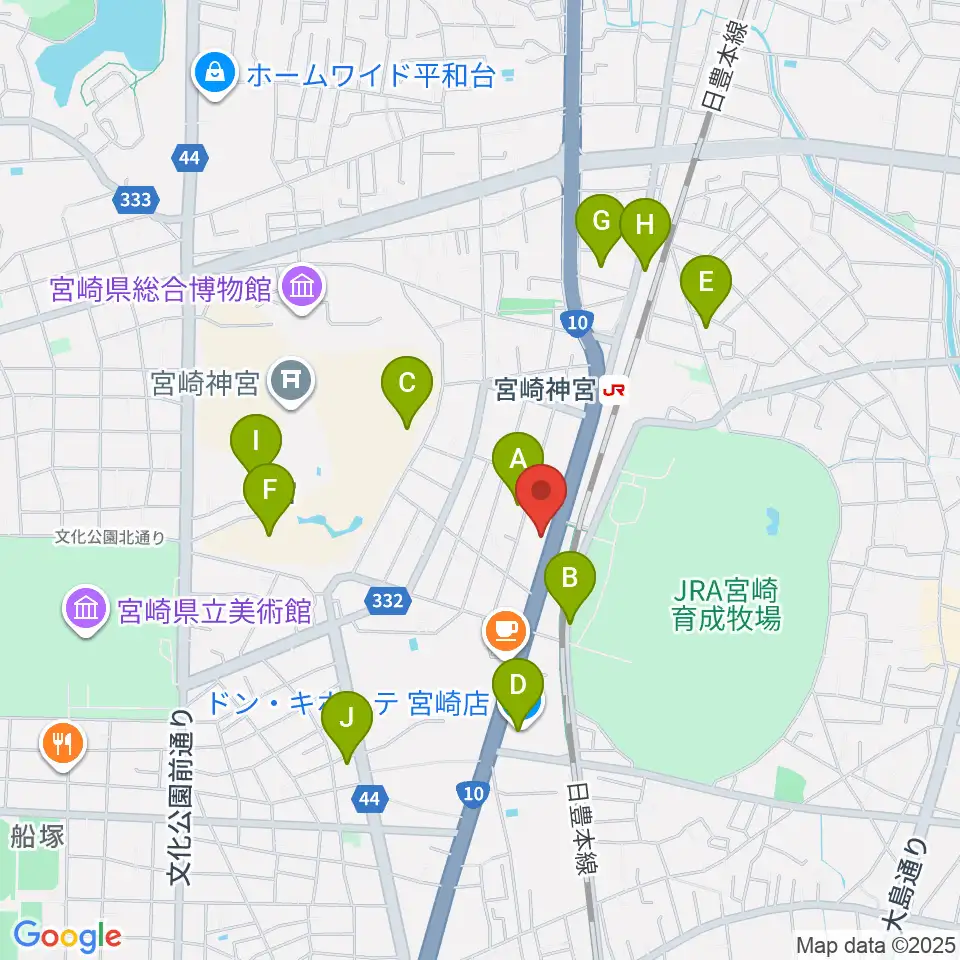 ユーイング スタジオ周辺の駐車場・コインパーキング一覧地図
