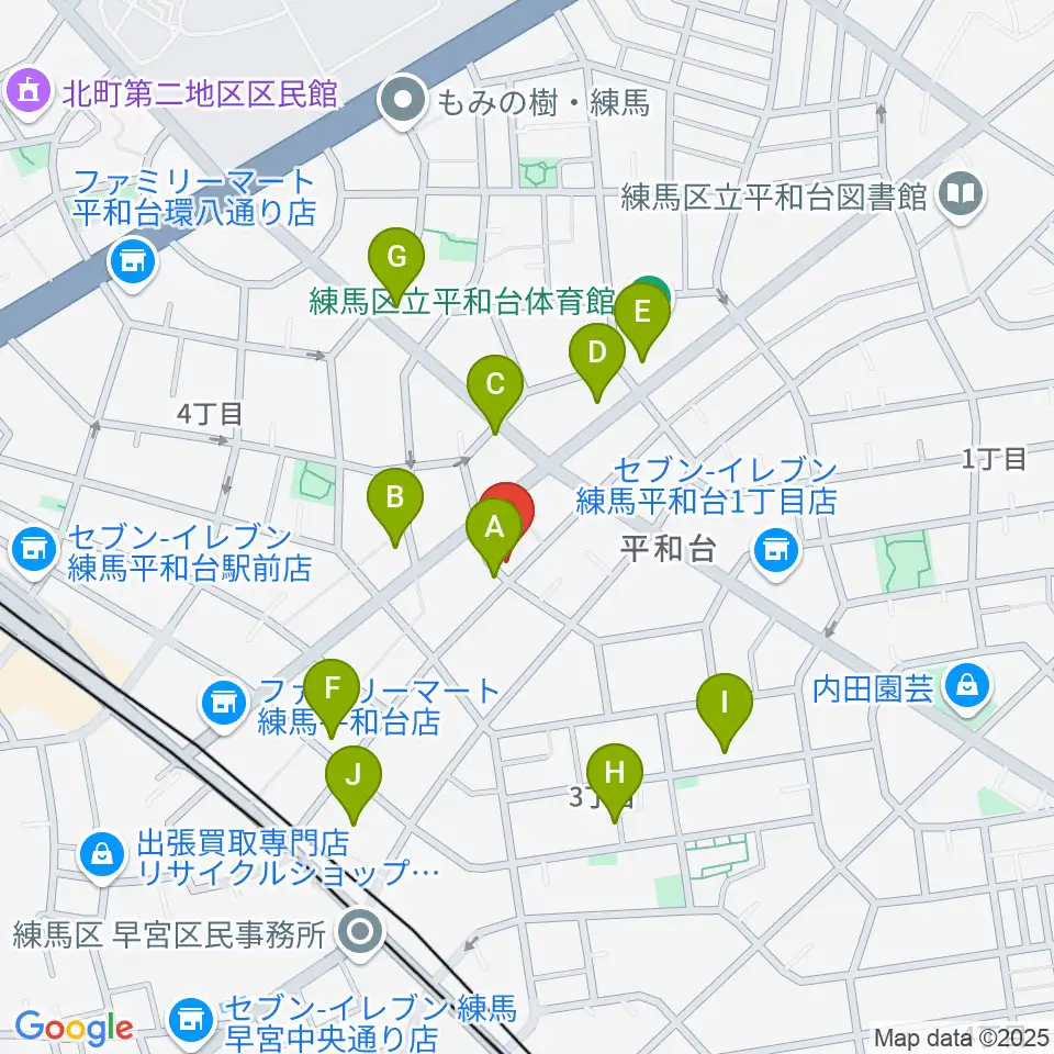 みつほし音楽教室周辺の駐車場・コインパーキング一覧地図