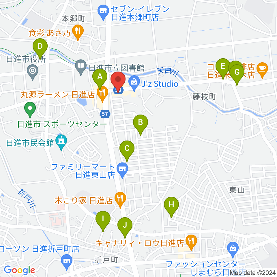 J’z Studio West周辺の駐車場・コインパーキング一覧地図