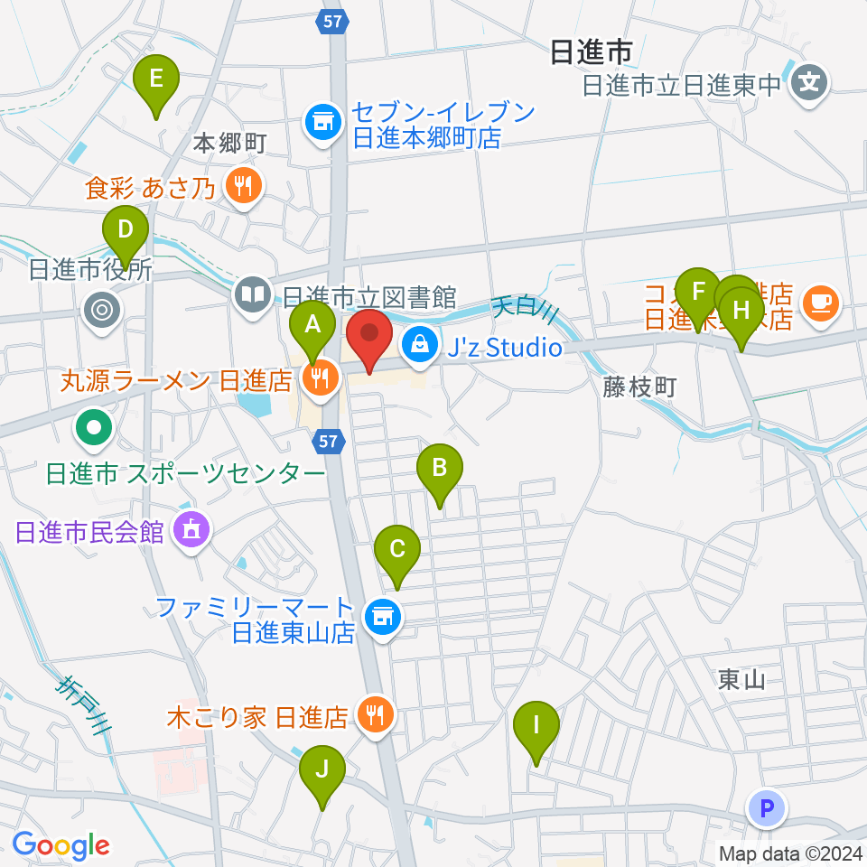 J’z Studio West周辺の駐車場・コインパーキング一覧地図