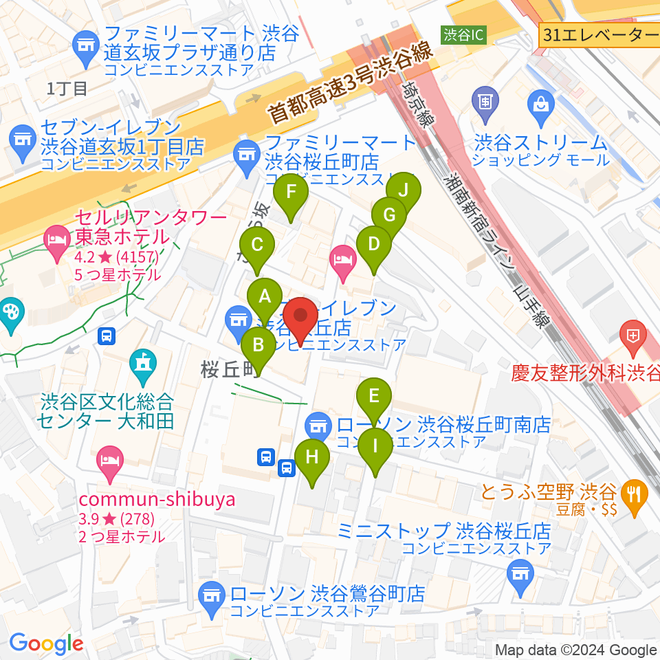 スタジオペンタ渋谷ジュークハウス周辺の駐車場・コインパーキング一覧地図