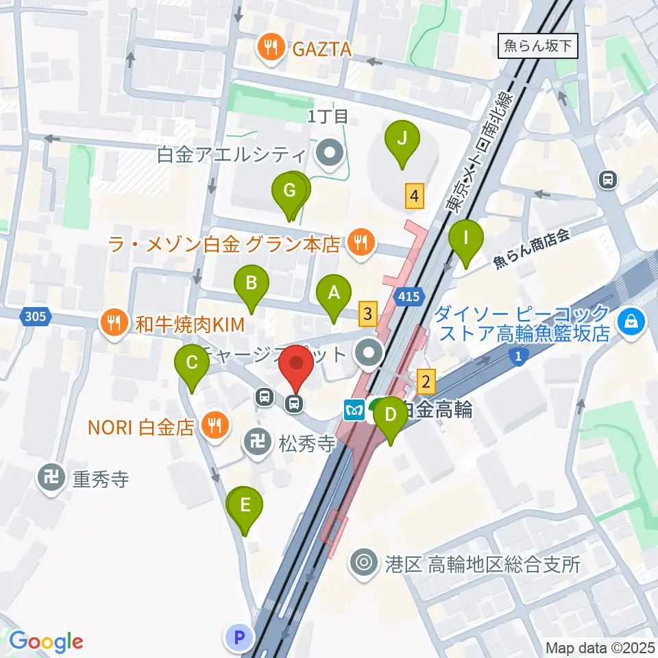 白金高輪ひとみ音楽教室周辺の駐車場・コインパーキング一覧地図