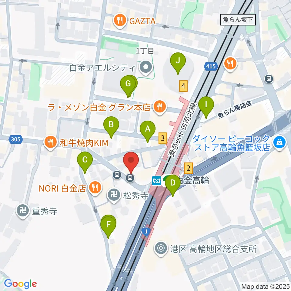 白金高輪ひとみ音楽教室周辺の駐車場・コインパーキング一覧地図