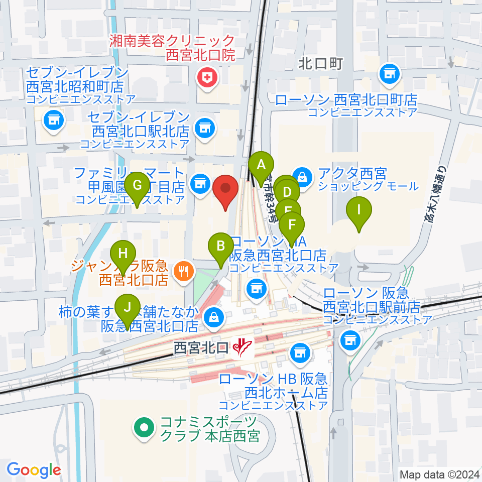 JGSミュージックスクール西宮校周辺の駐車場・コインパーキング一覧地図