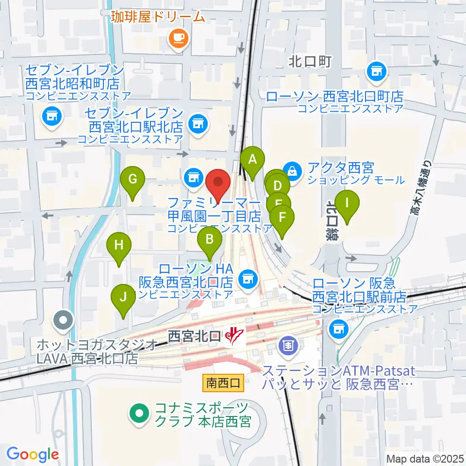 JGSミュージックスクール西宮校周辺の駐車場・コインパーキング一覧地図