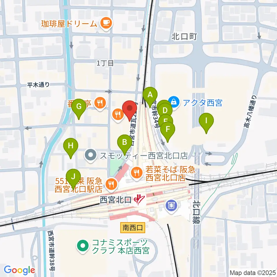 JGSミュージックスクール西宮校周辺の駐車場・コインパーキング一覧地図