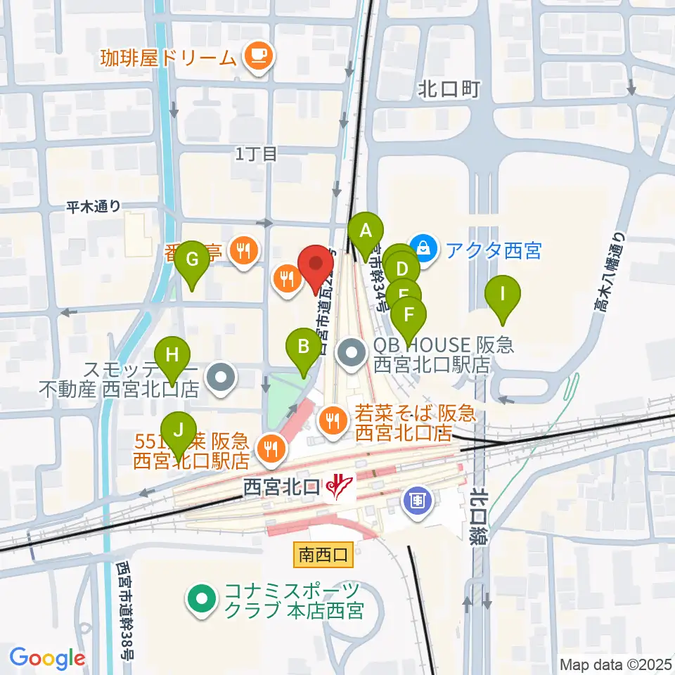 JGSミュージックスクール西宮校周辺の駐車場・コインパーキング一覧地図