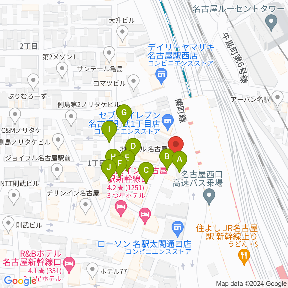 アイズボーカルスクール名古屋駅前校周辺の駐車場・コインパーキング一覧地図