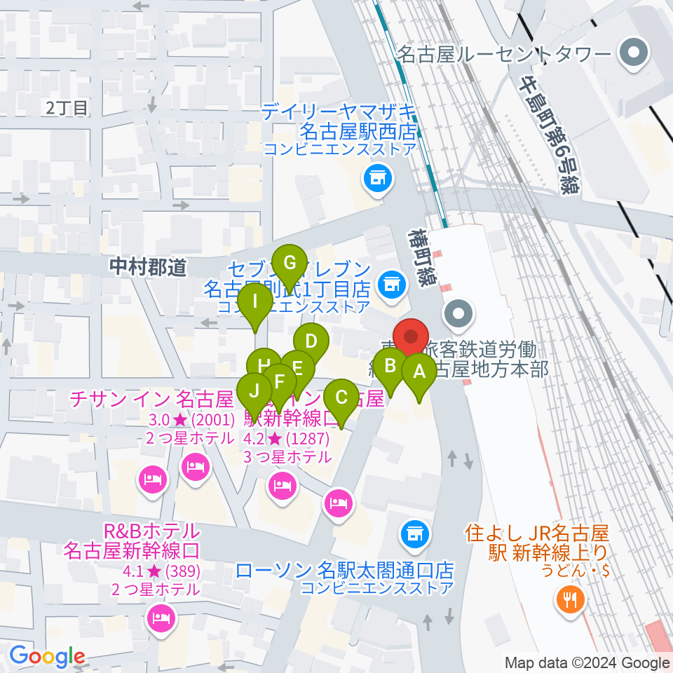 アイズボーカルスクール名古屋駅前校周辺の駐車場・コインパーキング一覧地図